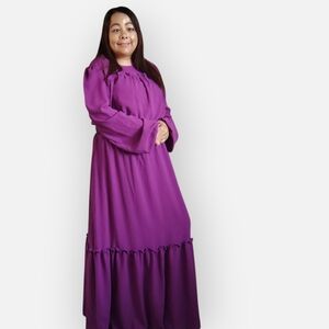 SHEIN Women's XL Long Sleeve Purple Maxi Dress